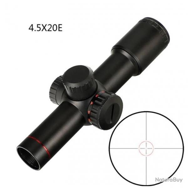 Lunette de tir compact 4.5x20E avec r�ticule lumineux et colliers de 11 ou 22 mm aux choix
