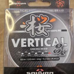 Tresse SAKURA VERTICAL X8 PE0,8 150m - HILMAR SUPER DESTOCK !!!