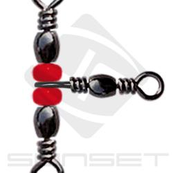 Emerillon Rotatif Sunset Triple Swivel W/ Beads ST-S-1706 20kg Par 4 Black Nickel 8x10