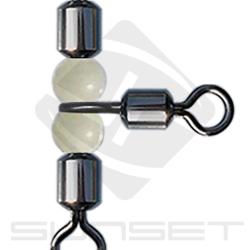 Emerillon Rotatif Sunset Triple Rolling W/ Beads ST-S-1027 Par 3 Black Nickel 7x8 19