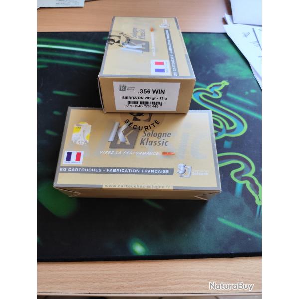 balles calibre 356 winchester 2 boites