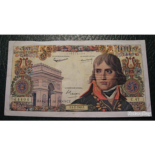 billet de 100 francs Napol�on Bonaparte TTB du 4-2-1960