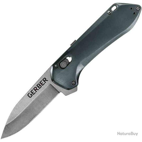 Couteau Gerber Highbrow Compact A/O Lame Drop Point Acier 7Cr17MoV SW Manche Alu Gris G30001738