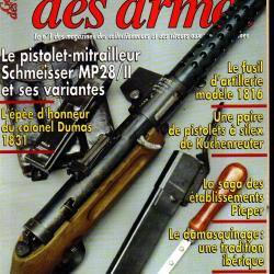 gazette des armes 315, pm schmeisser mp28 et variantes, poignards de tranch&eacute;es 14-18 part 1, sabres