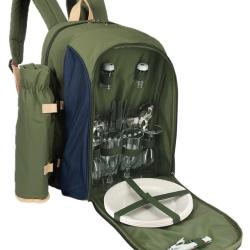 Sac &agrave; dos isotherme avec vaisselle Elementerre Chillex Vert