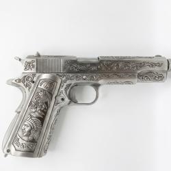Pack WE-Tech Colt 1911 "Floral Engraved" Silver - 3 Chargeurs