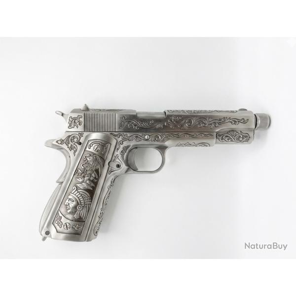 Pack WE-Tech Colt 1911 "Floral Engraved" Silver - 3 Chargeurs