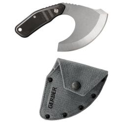Couteau Gerber Downwind Ulu Lame Acier 7Cr17MoV SW Manche G10 Noir/Gris &Eacute;tui Waxed Canvas G3935