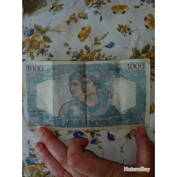 Billets de milles anciens francEtat moyen