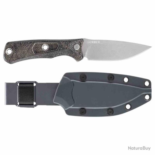 Couteau Gerber Convoy Lame Drop Point Acier 440 W Manche Micarta Morel Brown �tui GFN Gris G1066485