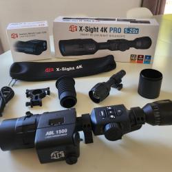 Pack lunette vision nocturne infrarouge ATN X- Sight 4K Pro zoom 5-20X + t&eacute;l&eacute;m&egrave;tre laser ATN 1500