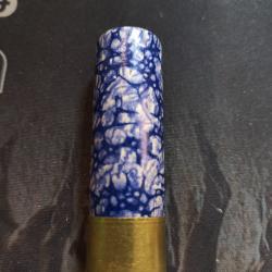 Cartouche Manufrance cal 10/75 marbr&eacute; bleu