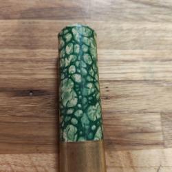 Cartouche Manufrance cal 10/75 marbr&eacute; verte