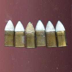 Lot de 6 cartouches 11mm Mle 1873 - balle pointue Mle 1890