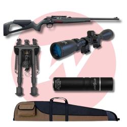 PACK CARABINE XPERT VERT .22LR + LUNETTE - SILENCIEUX - BIPIED