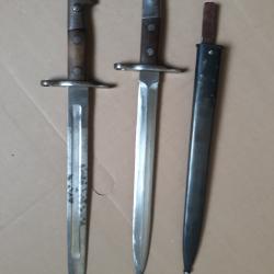 lots baionnettes suisse collection militaria