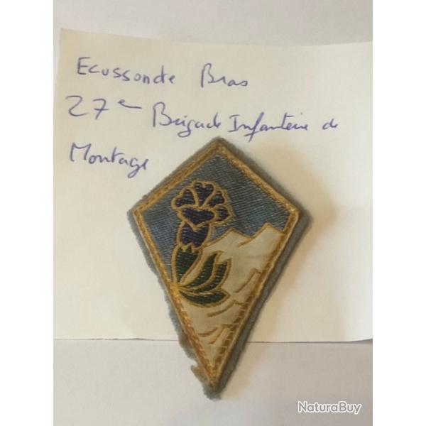 Triangle de Bras en tissus de la 27�me Brigade d'Infanterie de Montagne - Guerre d'Alg�rie
