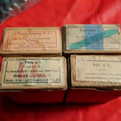 Lot de 4 boites vides de cartouches de Mauser WW2
