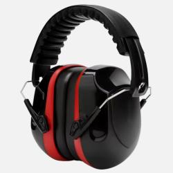 Casque Anti-Bruit R&eacute;glable SNR 34 dB Cache-Oreilles Protection Auditive Rouge et Noir