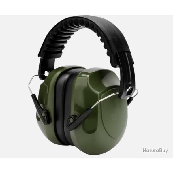 Casque Anti-Bruit R�glable SNR 34 dB Cache-Oreilles Protection Auditive Vert militaire