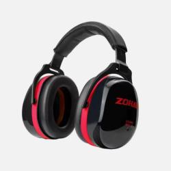 ZOHAN Casque Antibruit 28dB - Protection Auditive Confortable et R&eacute;glable Noir et Rouge