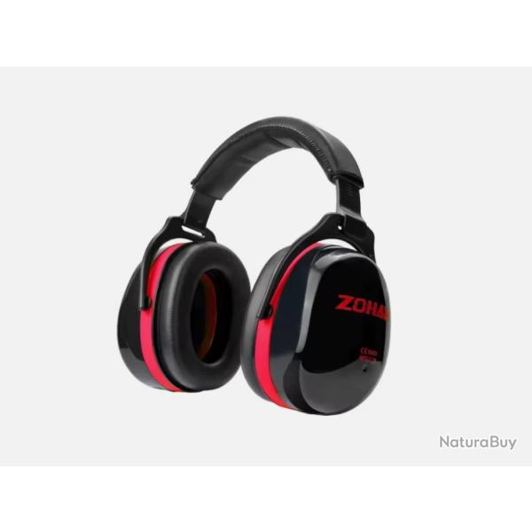 ZOHAN Casque Antibruit 28dB - Protection Auditive Confortable et R�glable Noir et Rouge