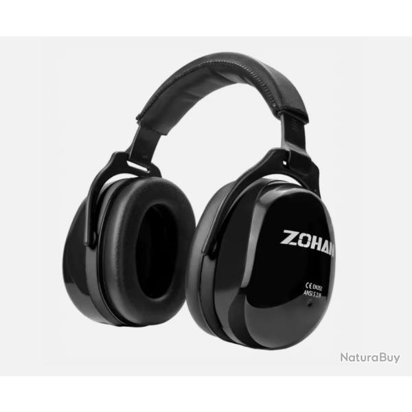 ZOHAN Casque Antibruit 28dB - Protection Auditive Confortable et R�glable Noir
