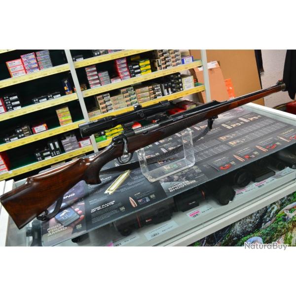 CARABINE A VERROU CHAPUIS CENTAURE STUTZEN CALIBRE 7X64 + MONTAGE PIVOTANT ET LKUNETTE DE BATTUE OCC