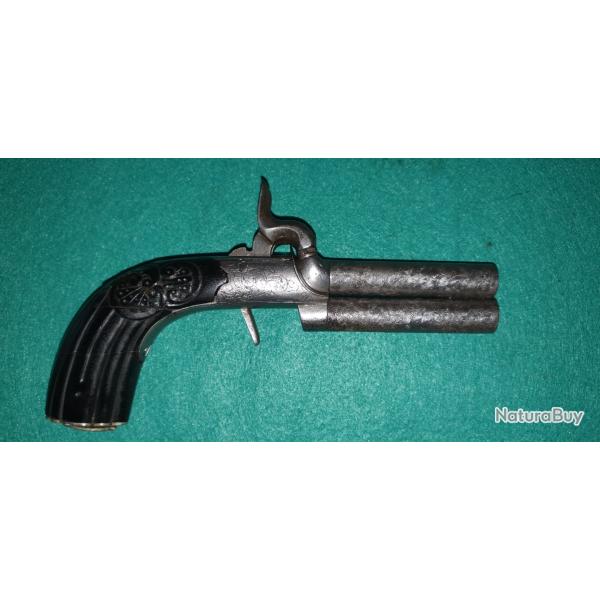 Pistolet � percussion 2 canons superpos�s