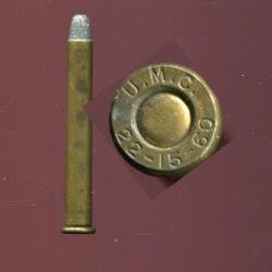.22-12-60 stevens - RARE - marquage : U.M.C. 22-15-60 - &eacute;tui de 50. mm - balle plomb - poudre noire
