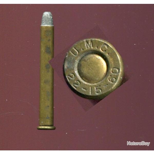 .22-12-60 stevens - RARE - marquage : U.M.C. 22-15-60 - �tui de 50. mm - balle plomb - poudre noire