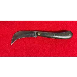 SERPETTE ARTISANALE : MANCHE H&Ecirc;TRE TEINT&Eacute;, LAME ACIER CARBONE,  OUVERT 19 cm