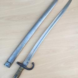 Sabre ba&iuml;onnette 1866 pour fusil Chassepot guerre de 1870
