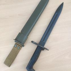 Ba&iuml;onnette M1 pour fusil garand de fabrication italienne WW2 US usa