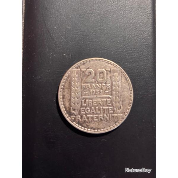 Pi�ce En Argent de 20 Francs 1933 P.Turin
