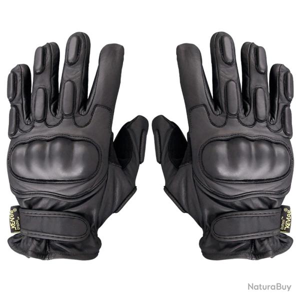 Gant d'intervention tout cuir coqu�s kevlar M NOIR