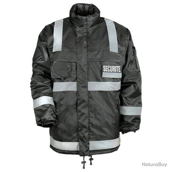 Coupe-vent fourr� S�curit� Bandes R�fl�chissantes 2XL NOIR