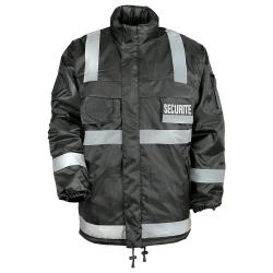 Coupe-vent fourr&eacute; S&eacute;curit&eacute; Bandes R&eacute;fl&eacute;chissantes S NOIR