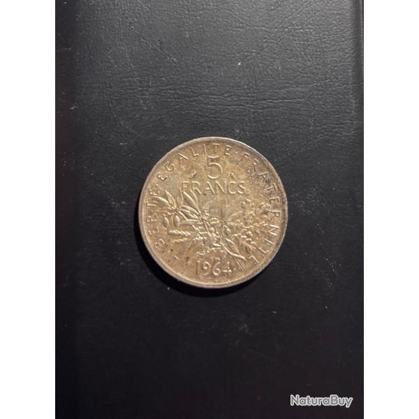 Une pi�ce de 5 Francs 1964 Semeuse