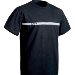 T-shirt S&eacute;cu-One s&ucirc;ret&eacute; bande grise XS NOIR