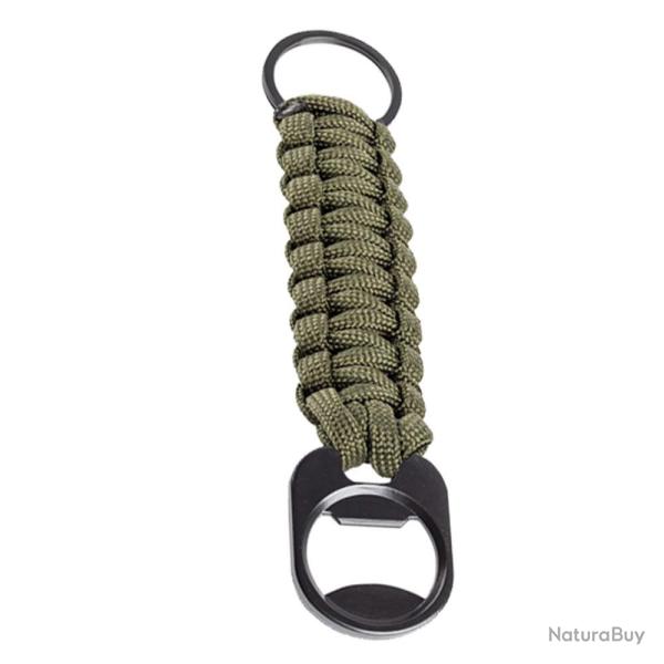Porte-cl�s en paracorde avec d�capsuleur VERT