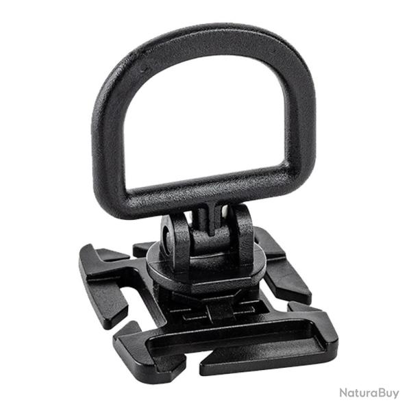Point d'ancrage rotatif D-ring avec fixation pour passant M.O.L.L.E. NOIR