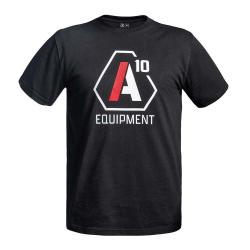 T shirt Strong A10 noir logos blanc rouge NOIR