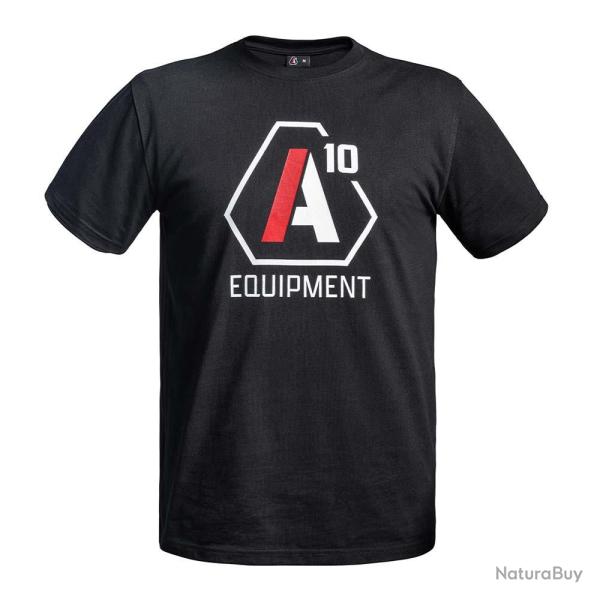 T shirt Strong A10 noir logos blanc rouge NOIR