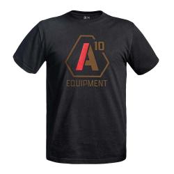 T shirt Strong A10 noir logos tan rouge NOIR