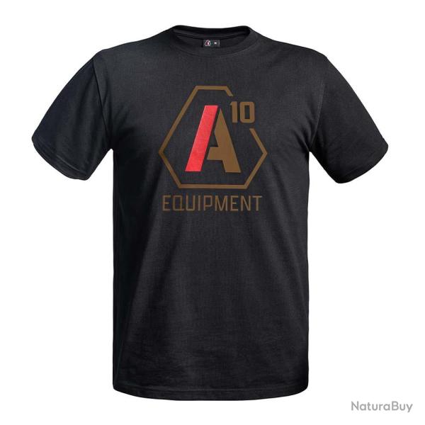 T shirt Strong A10 noir logos tan rouge NOIR