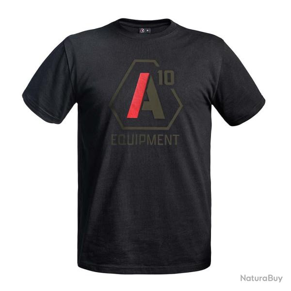 T shirt Strong A10 noir logos vert olive rouge NOIR