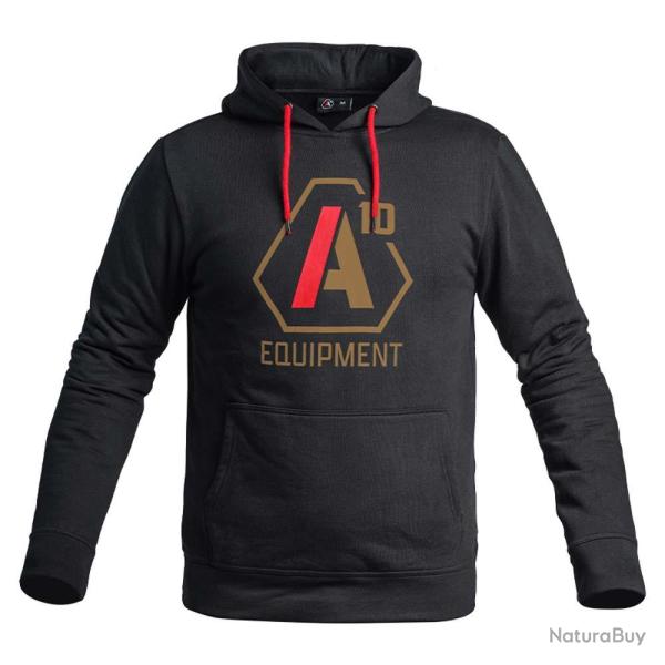Hoodie A10 noir logos tan rouge NOIR