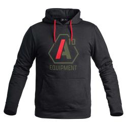 Hoodie A10 noir logos vert olive rouge NOIR