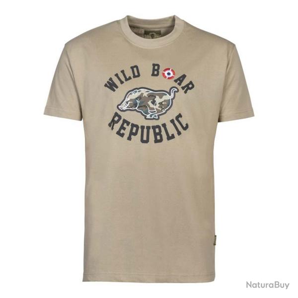 Tee-shirt Wild Boar Republic sanglier courant 2XL BEIG